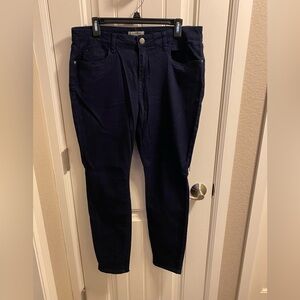 One World Jeans 14 Skinny Leg Dark Blue Stretch Denim